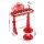 Keezi Kids Piano Keyboard 37 Keys Electronic Musical Instrument Set with Stool Microphone and LED Lights Red