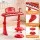 Keezi Kids Piano Keyboard 37 Keys Electronic Musical Instrument Set with Stool Microphone and LED Lights Red