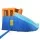 AirMyFun Kids Inflatable Water Park with Double Slides, Climbing Wall, PVC, 465x390cm, Blower Included