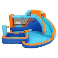 AirMyFun Kids Inflatable Water Slide Park and Jumping Castle, 382x381cm, PVC, Trampoline, Water Cannon, Ages 3+ AirMyFun Kids Inflatable Water Slide Park and Jumping Castle, 382x381cm, PVC, Trampoline, Water Cannon, Ages 3+