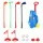 Keezi Kids Golf Set 2-in-1 Pull Cart 4 Clubs 4 Balls 2 Practice Holes Portable Play Set Ages 2-6 (Blue)