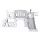 Keezi 3-in-1 Kids Slide Swing Set with Ball Hoop, Telescope and Storage, HDPE Outdoor Play Centre, 176x147x97cm