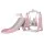 Keezi Kids 3-in-1 Slide Swing Set with Basketball Hoop, Durable Non-Toxic Material, 170cm Pink, Easy Assembly