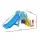 Keezi 5-in-1 Kids Slide Set with Basketball Hoop, Baseball Bat, Rock Climbing & Football Goal, 120cm, Blue/Yellow
