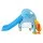 Keezi 5-in-1 Kids Slide Set with Basketball Hoop, Baseball Bat, Rock Climbing & Football Goal, 120cm, Blue/Yellow