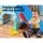 Keezi 5-in-1 Kids Slide Set with Basketball Hoop, Baseball Bat, Rock Climbing & Football Goal, 120cm, Blue/Yellow