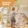Keezi 3-IN-1 Kids Slide Swing Set with Basketball Hoop, Beige - Durable 160cm Outdoor Playground, EN71 Approved