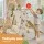 Keezi 3-IN-1 Kids Slide Swing Set with Basketball Hoop, Beige - Durable 160cm Outdoor Playground, EN71 Approved