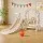 Keezi 3-IN-1 Kids Slide Swing Set with Basketball Hoop, Beige - Durable 160cm Outdoor Playground, EN71 Approved