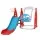 Keezi 6-in-1 Kids Slide Swing Set with Basketball Hoops & Football Goal, Durable HDPE, 140cm, Red & Blue, Outdoor Play