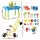 Keezi Ride On Digger Sand and Water Table Sandpit Set with Waterwheel Windmill and Sand Castle Toys