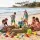 Keezi Kids Sandpit Beach Toys Set with Wheelbarrow Shovel Rake Watering Can Animal Moulds Waterwheel Multicolour