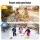 Keezi Kids Sandpit Beach Toys Set with Wheelbarrow Shovel Rake Watering Can Animal Moulds Waterwheel Multicolour
