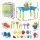 Keezi Kids Sand & Water Table with Windmill & Shovel – Multicolour, 57x39x56cm, Non-Toxic, EN71 Certified, 3+