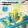 Keezi Kids Sand & Water Table with Windmill & Shovel – Multicolour, 57x39x56cm, Non-Toxic, EN71 Certified, 3+