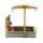 Keezi Kids 110cm Wooden Sandpit with Adjustable Canopy UV Resistant Cover Sand Funnel Sinks EN71 Certified