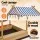 Keezi Wooden Kids Sandpit Sandbox with Canopy, Water Basins, Funnel, Drawing Board, 146cm Outdoor Play Set