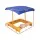 Keezi Kids Wooden Sandbox with Adjustable Waterproof Canopy, Dual Water Basins, and Firwood Construction - 103cm
