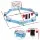 Keezi Kids Sandpit - 215cm Round Wooden Playset with Cover, Funnel, Bench Seat & Beach Toys for Outdoor Fun