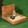 Keezi Kids Wooden Sandpit with Cover, Funnel & Benches - 120cm Outdoor Sandbox, Treated Firwood, EN71 Certified