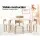 Keezi 5PCS Kids Table and Chairs Set: Durable Birch Plywood, Non-Toxic Finish, White/Natural, Easy to Clean