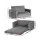 Keezi Kids Sofa 2 Seater - Grey Velvet Flip Open Couch with Timber Frame, Comfortable Sponge Padding, Compact Design