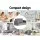 Keezi Kids Sofa 2 Seater - Grey Velvet Flip Open Couch with Timber Frame, Comfortable Sponge Padding, Compact Design