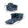Keezi Kids 2-Seater Dinosaur Sofa - Flip Open Couch Lounger with Timber Frame, High-Density Foam, Navy Blue, Age 3+