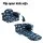 Keezi Kids 2-Seater Dinosaur Sofa - Flip Open Couch Lounger with Timber Frame, High-Density Foam, Navy Blue, Age 3+