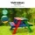 Keezi Kids Wooden Picnic Table Set with Umbrella, Multicoloured, Fir Wood, Seats 4, Indoor/Outdoor, Ages 3-8, Durable