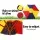 Keezi Kids Wooden Picnic Table Set with Umbrella, Multicoloured, Fir Wood, Seats 4, Indoor/Outdoor, Ages 3-8, Durable