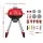 Keezi Kids Pretend BBQ Play set with Simulated Charcoal Lights Play Food Wheels Multicolour Role Play Toy