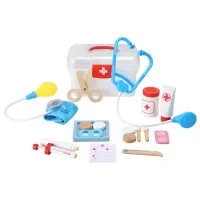 Keezi Kids Doctor Nurse Play Set - 16-Piece Medical Kit with Stethoscope, Multicoloured, 20x14x12.5cm, Ages 3+