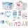 Keezi Kids Doctor Nurse Play Set - 16-Piece Medical Kit with Stethoscope, Multicoloured, 20x14x12.5cm, Ages 3+