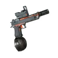 Keezi Electric Water Gun for Kids & Adults, 500ml Tank, 6.5m Range, Auto & Manual Mode, Grey, 3.7V Battery,