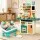 Keezi 2 Piece Pretend Kitchen and Washing Playset with Lights Sounds and Water Cycle for Kids Multicoloured