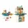 Keezi 2 Piece Kids Pretend Kitchen and Water Fishing Playset with Steam Light and Sound Functions