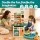 Keezi 2 Piece Kids Pretend Kitchen and Water Fishing Playset with Steam Light and Sound Functions