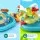 Keezi 2 Piece Kids Pretend Kitchen and Water Fishing Playset with Steam Light and Sound Functions