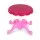 Keezi Kids Pretend Makeup Vanity Set with Stool, 30pcs Accessories, Lights & Sounds, Pink, Ages 3+, 1-Year Warranty