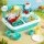 Keezi Kids Kitchen Play Set - Green Pretend Sink with Sensor, Realistic Washing & Removable Legs, 38cm x 27cm x 25cm