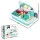 Keezi Kids Kitchen Play Set - Green Pretend Sink with Sensor, Realistic Washing & Removable Legs, 38cm x 27cm x 25cm