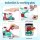 Keezi Kids Kitchen Play Set - Green Pretend Sink with Sensor, Realistic Washing & Removable Legs, 38cm x 27cm x 25cm