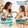 Keezi Kids Pretend Kitchen and Water Playset with Fishing Game and Sensor Tap Multicoloured
