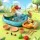 Keezi Kids Pretend Play Kitchen Sink with Faucet & Fishing Toys, Multicolour, 46x28x23cm, Educational Fun for Ages 3+