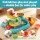 Keezi Kids Pretend Play Kitchen Sink with Faucet & Fishing Toys, Multicolour, 46x28x23cm, Educational Fun for Ages 3+