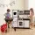 Keezi Wooden Kids Kitchen and BBQ Playset 86x30x80cm with Fridge Oven Sink Stove and Accessories 3+ Years