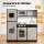 Keezi Wooden Kids Kitchen and BBQ Playset 86x30x80cm with Fridge Oven Sink Stove and Accessories 3+ Years