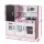 Keezi 80CM Pink Wooden Kids Kitchen Play Set with Oven, Accessories & Blackboard - Imaginative Play for Ages 3+