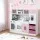 Keezi Kids Kitchen Playset - 2-Piece Wooden, 100CM Pink, Realistic Sounds & Lights, Complete with Fridge & Coffee Maker